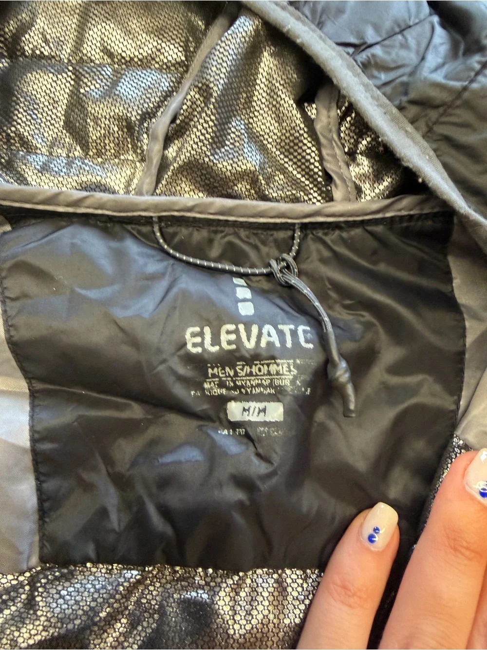 Elevate Men's Quilted Hooded Jacket in Black